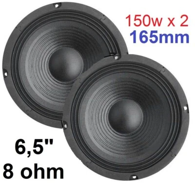 😍 COPPIA WOOFER 6,5" 16,5cm 8 ohm 150W X 2 16 CM CONO CASSE AMPLIFICATE PASSIVE - Immagine 1 di 4