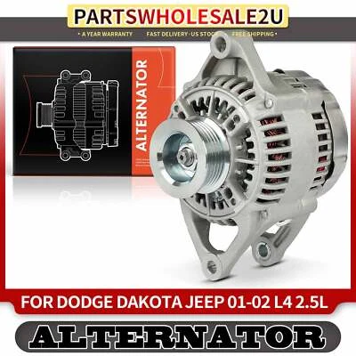 Alternador para Dodge Dakota Jeep Wrangler TJ 2001 2002 2,5 L 117A 12 V CW 6 ranuras Foto 1 de 4