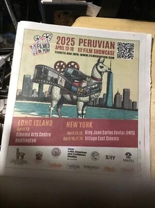 FILMED IN PERU 2025 PERUVIAN III FILM SHOWCASE Illustrat Ad w/Alpaca Vicuna 2025 - Picture 1 of 3