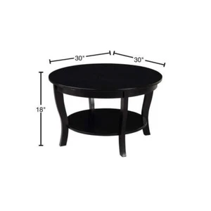 Convenience Concepts Coffee Table 18" H X 30" L, Wood Frame Material In Black - Picture 1 of 8