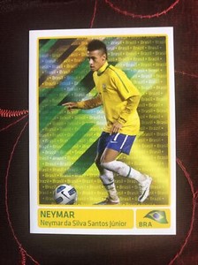 NEYMAR JR 2011 Panini Copa America Rookie #329 + NEYMAR JR IN TEAM PHOTO #112