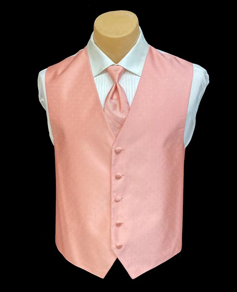 Men's Ralph Lauren Candy Light Pink Tuxedo Vest & Tie Adjustable Large L - Image 1 of 4