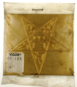 Vigor EN 123 Order of the Eastern Star Brass Engraving Plate Font New Hermes - Picture 1 of 4