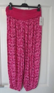 Made in Italy Ladies Pink Print Harem Pants Loose Trouser Summer Size 16 🩷 - Imagen 1 de 7
