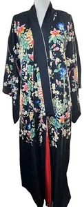 Vintage Bespoke Silk Japanese Reversible Kimono Made in Japan One Size - Picture 1 of 10