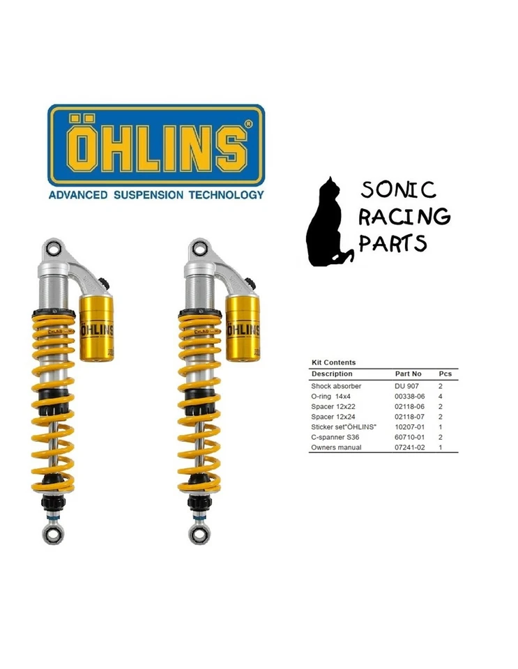 DU 907 OHLINS 2 x MONO AMMORTIZZATORE POSTERIORE DUCATI GT 1000 - 2006 2010 Foto 1 de 1
