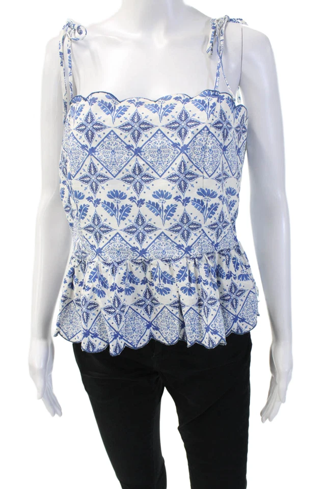 Camisola Lucy Paris Mujer Azul Geométrica Cuello Cuadrado Correa Espagueti Talla XL Foto 1 de 4