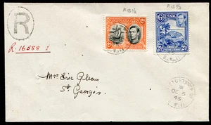 GRANADA (24819): 1945 VICTORIA P.O. cubierta cancel/KG6 - Imagen 1 de 2