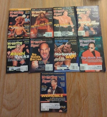 Журнал Wrestling Digest Лот товаров (9) 99-01 Разное состояние товара WWF WCW ECW WWE - Изображение 1 из 4