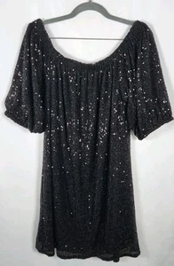 Abito donna Venus con paillettes e spalle scoperte - Nero, taglia XL - Foto 1 di 7