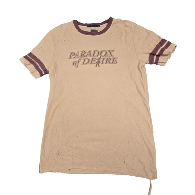 Ksubi Shirt Mens SMALL beige Paradox of Desire crew neck cotton casual Size S - image 1 of 4