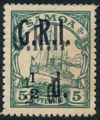 SAMOA, OCUPACIÓN BRITÁNICA., 5 p CON DOBLE SOBREIMPRESIÓN, FALSO, SELLO FALSO COMO NUEVO. A877 Foto 1 de 2