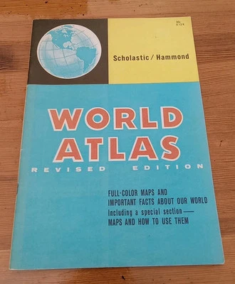 Rare Scholastic/Hammond World Atlas E12R 1964 Paperback (revised edition) - Image 1 of 4