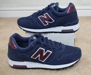 New Balance 565 Women's Suede Fashion Trainers Blue and Maroon UK 4 EU 36.5 - Picture 1 of 12