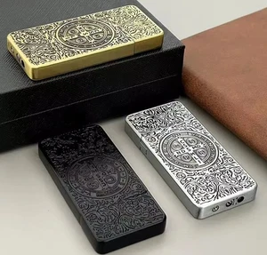 Ultra-thin Metal Grinding Wheel Constantine Relief Butane Gas Cigarette Lighter - Picture 1 of 15