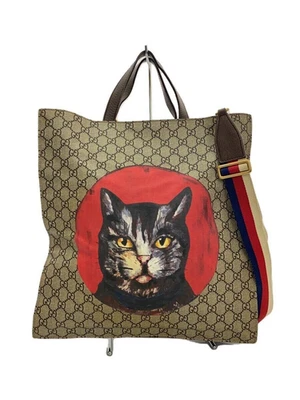 GUCCI Tote Bag PVC Beige Total Pattern 450950 Fractured Used Item From Japan F/S - Image 1 of 4