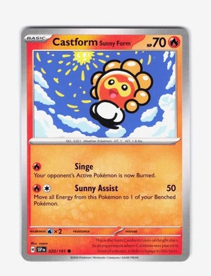 Castform Sunny Form (Common) SV08: Surging Sparks 020/191 NM - Image 1 of 2
