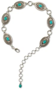 Ariat Western Girls Belt Chain Oval Conchos Turquoise A1308233 - Picture 1 of 1