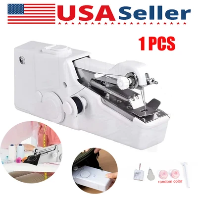 Mini Portable DIY Sewing Machine Tailor Stitch Handheld Cordless For Travel Home - Image 1 of 4