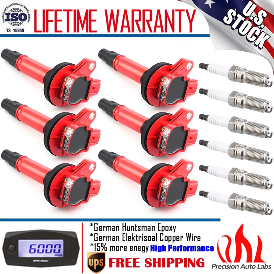 6x Bobina de encendido + 6x Bujía para Ford Edge Lincoln Mazda CX-9 Mercury Sable Foto 1 de 4