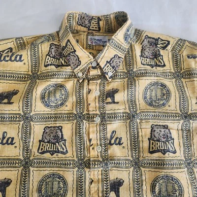 Camisa Polo Hawaiana Reyn Spooner Para Hombres XL UCLA Bruins Manga Corta Bolsillo en el Pecho Foto 1 de 4