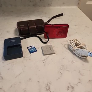 Canon PowerShot SD780 IS ELPH Digital Camera Red 12.1MP Bundle Tested Working - Picture 1 of 12