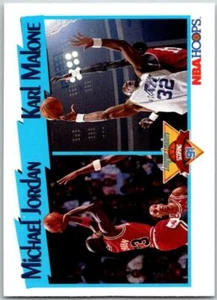 1991-92 Hoops #306 Michael Jordan/Karl Malone LL Chicago Bulls/Jazz V44840 - Picture 1 of 2