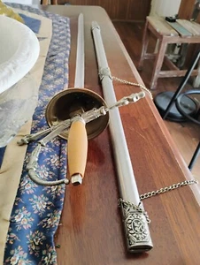 3 Musketeers Pirate Sword Deco Display Brass Metal Surgical Steele 25.5 Cosplay! - Picture 1 of 7