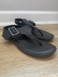 Simply Vera Wang Belmac Black Thong Ankle Strap Classic Sandals Women’s Size 7 - Picture 1 of 12
