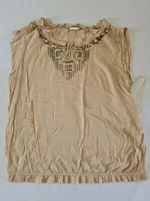 Ladies Blouse Rocha John Rocha Size (See Pics) Sleeveless Elastic Waist Beads... - Image 1 of 4