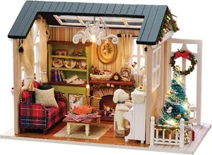 DIY Miniature Dollhouse Kit Realistic Mini 3D Wooden Doll House Kit Tiny House - Picture 1 of 8