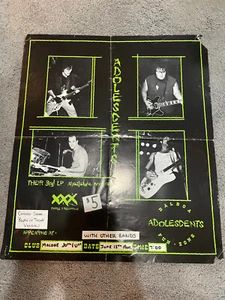 OG Vintage 1988 Adolescents Balboa Fun Zone Tour Poster 22 1/2" x 18 3/4" Punk - Picture 1 of 3