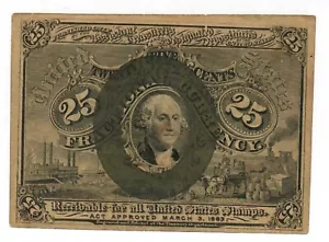 Second Issue 25 Cent Fractional Note (Postage Currency) Fr#1285 - Picture 1 of 2