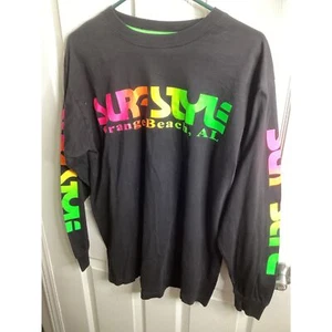 surf-style orange beach, Al. l/s tee shirt LG black - Picture 1 of 2