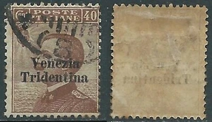 1918 TRENTINO ALTO ADIGE USATO EFFIGIE 40 CENT - RA8-8 - Picture 1 of 1