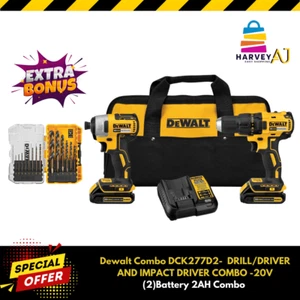 DEWALT DCK227D2 Drill/Driver &Impact Driver 2 Batteries & Combo Kit - Picture 1 of 3