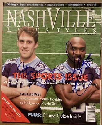 Peter Sirmon & Derrick Mason - Signed / Autographed - Tennessee Titans Magazine - Image 1 of 2