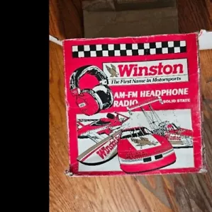 Vintage *WinstonMotorsports Red Wireless AM FM Headset Headphone Radio SEE Pics - Picture 1 of 10