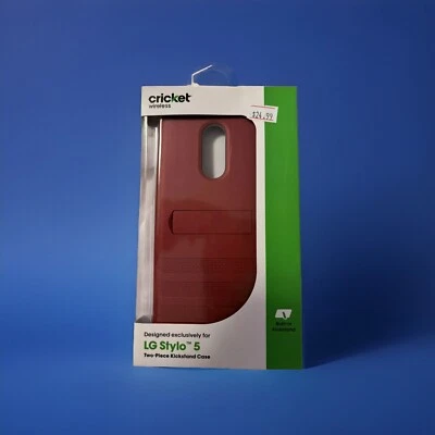 Funda roja LG Stylo 5 Cricket nueva (pata de cabra de dos piezas) Foto 1 de 2