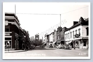K3/ Bardstown Kentucky RPPC Postcard c40-50s Cline Street Scene Stores 139 - Picture 1 of 4