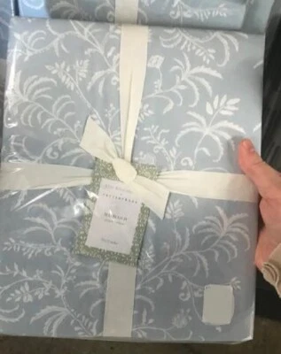 Cortina de chuveiro floral Pottery Barn calêndula azul 72 quadrados Julia Berolzheimer nova - Imagem 1 de 2