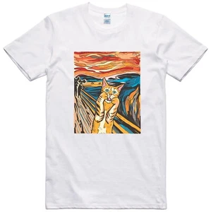 Cat Unisex Funny T Shirt The Scream of Nature Parody Regular Fit 100% Cotton Tee - Picture 1 of 1