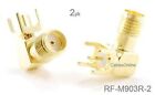 2-Pack SMA Female Jack PCB Mount, Gold Plated Right-Angle RF Connectors