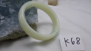 Translucent Natural Jade Jadeite Green 60 MM Bangle Bracelet k68 - Picture 1 of 4