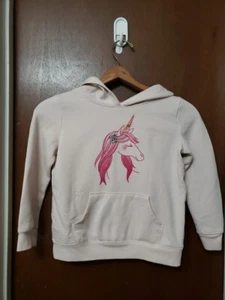 Cat & Jack Gray Unicorn Hoodie  6/6X Girls Pink Rose - Picture 1 of 3