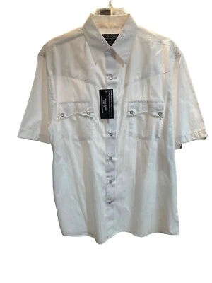 Y2K RENEGADE мужской SS белый хлопок Western рубашка круглый кнопка размер M новый с Ярлыками - Изображение 1 из 4