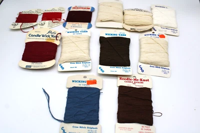 12 Skeins Spools Lot Candle Wicking Wick Yarn Cross Stitch CSO Cotton 3 ply - Image 1 of 4