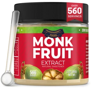 Monk Fruit Sweetener No Erythritol (25X Sweeter than Sugar) Zero Calories, Zero - Picture 1 of 7