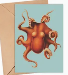 Blank Greeting Card - Polypus Levis Hoyle Octopus - Picture 1 of 1