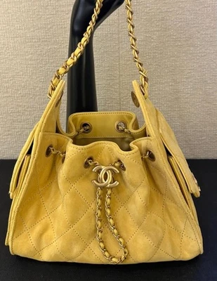 Chanel 26C Mini 25 Yellow Suede Leather BNIB Cruise Gold Hardware - Image 1 of 4